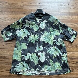 Tommy Bahama Silk Tropical Leaf Print Shirt XL